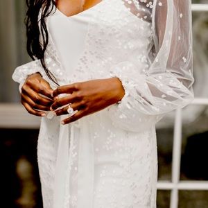 NWT Camille Le Rose Bridal Robe Lace Small